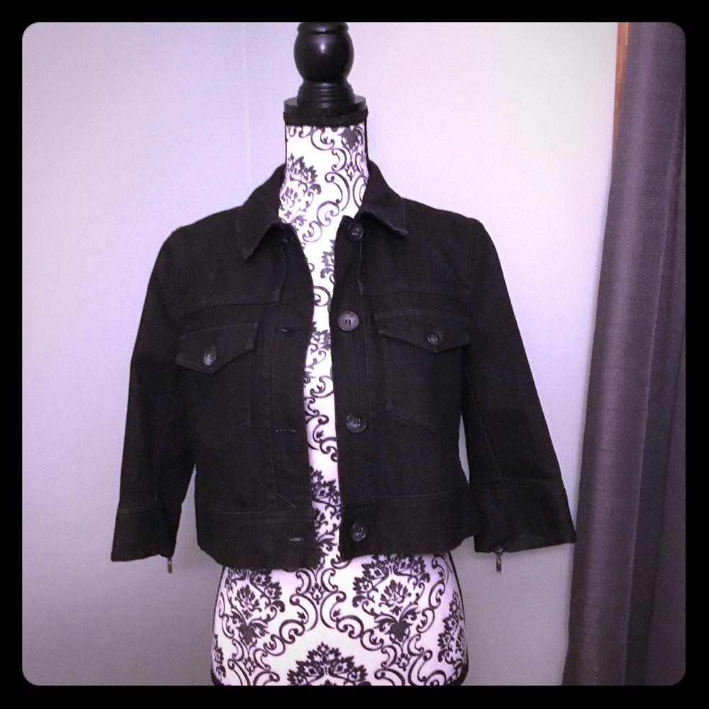 Theory Cropped Denim Jacket - Size M